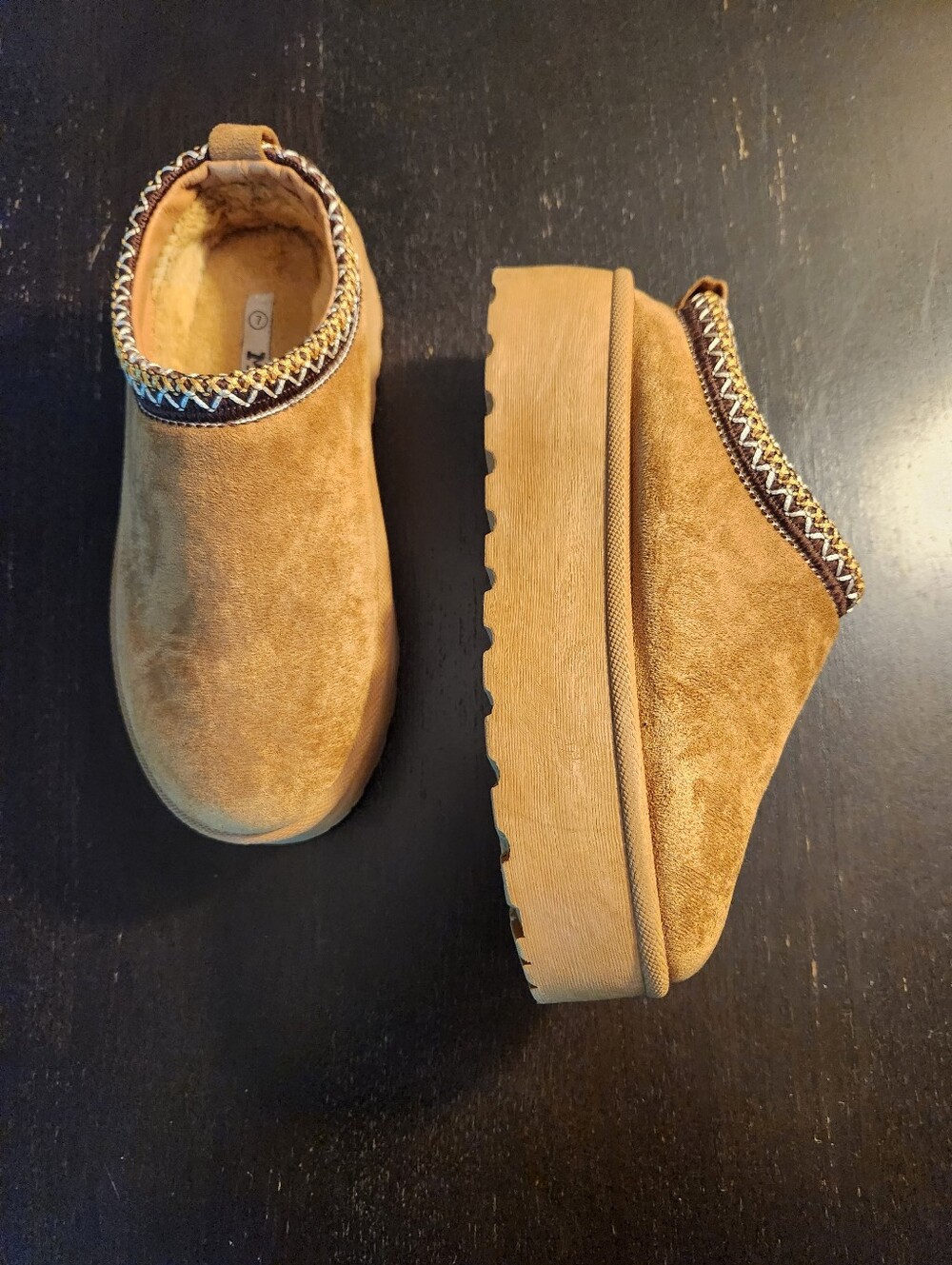 Mudd Cozy Slip-On Suede Clog - Tan. Women's Size 7